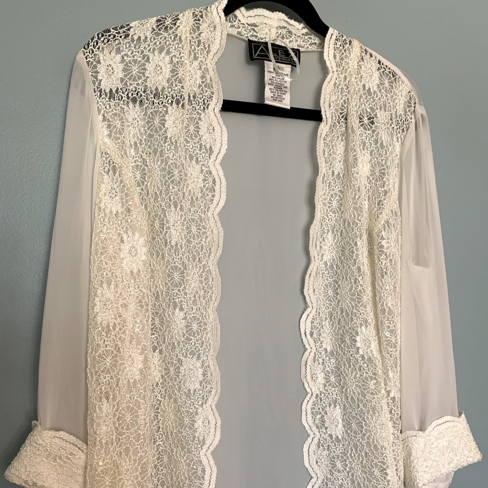 Alex Evenings Lace and Sheer jacket